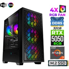 Xaser Sage X40 Ryzen 5 7500F Ddr5 32GB 6000MHZ Ram 1tb M.2 Nvme SSD 8gb RTX5050 Ultra Performans Masaüstü Bilgisayar