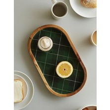 Zensori Mango Yeşil Ekoseli Sunum Tabağı