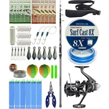 Yek Outdoor Yekoutdoor Surf Olta Seti Okuma Alaris Tele Surf 420 cm 100-200 gr Surf Kamışı&shimano Makina Aerlex Xtc 14000