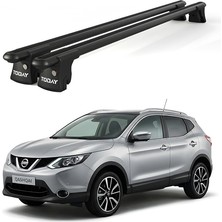 Today Auto Trio-I Nissan Qashqai (2013 ve Sonrası) Uyumlu Siyah Kilitli Ara Atkı 120CM Port Bagaj Tavan Barı