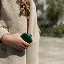 Elifeshop Lüks Taş Işlemeli Paslanmaz Çelik Içki Matarası Avcı Kamp Outdoor Hediye Seti Cep Matarası 240 Ml.