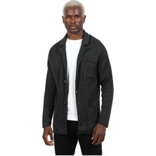 Elku Moda Erkek Slim Fit Italyan Yaka Örme Kışlık Hırka Gömlek Düğme Kapamalı Dar Kesim