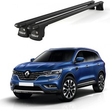 Today Auto Trio-Iı Renault Koleos (2016 ve Sonrası) Uyumlu Siyah Kilitli Ara Atkı 120CM Port Bagaj Tavan Barı
