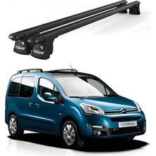Today Auto Trio-I Citroen Berlingo (2008 ve Sonrası) Uyumlu Siyah Kilitli Ara Atkı 135CM Port Bagaj Tavan Barı