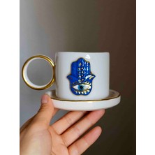 Kotyora Seramik Hamsa Hediyelik El Yapımı Seramik Duble Kahve Fincanı