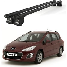 Today Auto Trio-I Peugeot 308 Kombi (2008-2013) Uyumlu Siyah Kilitli Ara Atkı 120CM Port Bagaj Tavan Barı