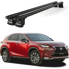 Today Auto Trio-Iı Lexus NX300 (2015VE Sonrası) Uyumlu Siyah Kilitli Ara Atkı 120CM Port Bagaj Tavan Barı