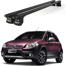 Today Auto Trio-I Fiat Sedici (2006-2014) Uyumlu Siyah Kilitli Ara Atkı 120CM Port Bagaj Tavan Barı