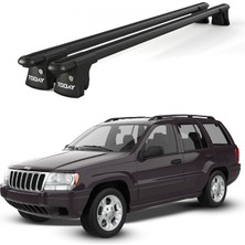 Today Auto Trio-I Jeep Grand Cherokee (1999-2001) Uyumlu Siyah Kilitli Ara Atkı 135CM Port Bagaj Tavan Barı