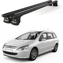 Today Auto Trio-I Peugeot 307 Kombi (2002-2007) Uyumlu Siyah Kilitli Ara Atkı 120CM Port Bagaj Tavan Barı