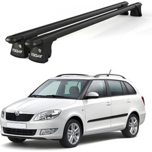 Today Auto Trio-I Skoda Fabia Kombi (2000-2007) Uyumlu Siyah Kilitli Ara Atkı 120CM Port Bagaj Tavan Barı