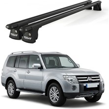 Today Auto Trio-I Mitsubishi Pajero (2006 ve Sonrası) Uyumlu Siyah Kilitli Ara Atkı 120CM Port Bagaj Tavan Barı