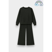 My Kids Wear Kız Çocuk Taş Detaylı Salaş Bol Paça 2’li Eşofman Takımı 9-16 Yaş 12347