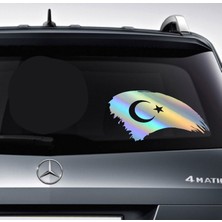 Sticker Usta Türk Bayrağı Hologram Janjan Araba Oto Motosiklet Karavan 4x4 Sticker 00786
