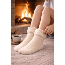 Gigi Giyim Kıvrıklı Yumuşak Dokulu Kadın Yün Çorap