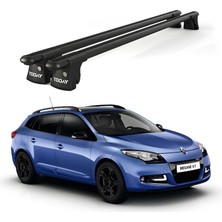 Today Auto Trio-I Renault Megane Kombi (2003-2008) Uyumlu Siyah Kilitli Ara Atkı 120CM Port Bagaj Tavan Barı