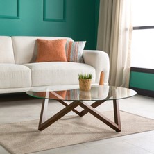 Furnirem Yuvarlak Cam Orta Sehpa