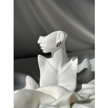 NB Steelora Çelik Üçlü Silver Yuvarlak Küpe