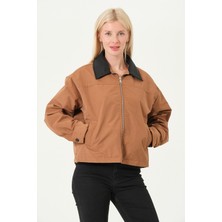 Pique IVY KADIN MONT Deri Yaka Kadın Mont