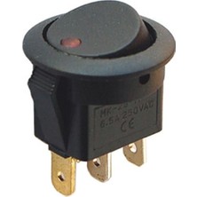 IC-132 Yuvarlak 3 Pinli 220 Volt Nokta Işıklı Açma-Kapama Anahtarı