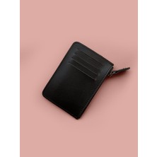 Westbag Siyah Unisex Fermuarlı Çift Yönlü Kartlık Suni Deri