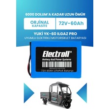 Electroll Yuki Yk-60 Ilgaz Pro Uyumlu Batarya (Standart Kapasite) Lifepo4 72V 60AH Elektrikli Motorsiklet Bataryası