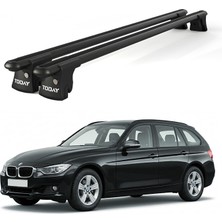 Today Auto Trio-Iı Bmw 3 Serisi (F31) (2012-2015) Uyumlu Siyah Kilitli Ara Atkı 120CM Port Bagaj Tavan Barı