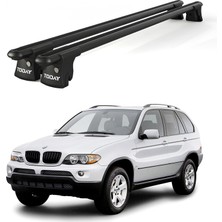Today Auto Trio-I Bmw X5 (E53) (2004-2007) Uyumlu Siyah Kilitli Ara Atkı 135CM Port Bagaj Tavan Barı