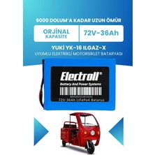 Electroll Yuki Yk-16 Ilgaz-X Uyumlu Batarya (Standart Kapasite) Lifepo4 72V 36AH Elektrikli Motorsiklet Bataryası