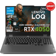 Lenovo Loq 15IAX9 Intel Core I5-12600HX 12GB 1tb SSD Geforce Rtx 4050 6gb (105W) 15.6" Fhd IPS Panel 144Hz Freedos Taşınabilir Bilgisayar 83GS00PFTR