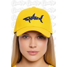 Quatex Shark Nakışlı Şapka – Sarı %100 Pamuk Gabardin Unisex Model
