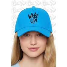 Quatex Wake Up Nakışlı Şapka – Mavi %100 Pamuk Gabardin Unisex Model