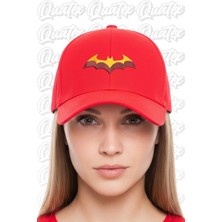 Quatex Batsman Nakışlı Şapka – Kırmızı %100 Pamuk Gabardin Unisex Model