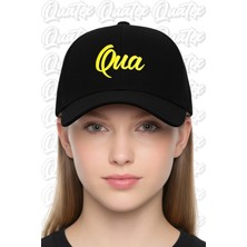 Quatex Qua Nakışlı Şapka – Siyah %100 Pamuk Gabardin Unisex Model