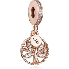 Kumi Bileklik Ve Kolye Için 925 Ayar Damgalı Gümüş Kaplama Yuvarlak Charm