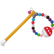 Pazarcan Renkli Boncuklu ve Tünekli Muhabbet Kuş Salıncağı 9.5-16 cm