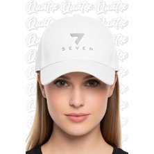 Quatex Seven Nakışlı Şapka – Beyaz %100 Pamuk Gabardin Unisex Model