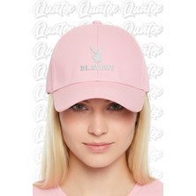 Quatex Playboy Nakışlı Şapka – Pembe %100 Pamuk Gabardin Unisex Model