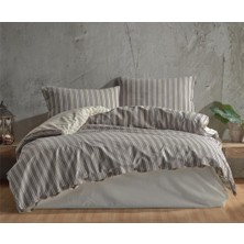 Pazarcan Butik Native Serisi Çift Kişilik Nevresim Takımı Madras V1 Gri