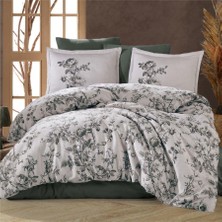 Pazarcan Saten Çift Kişilik Nevresim Takımı Dotta V1 Haki