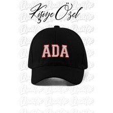 Quatex [istediğiniz Ismi Nakışla Yazıyoruz] - Kişiye Özel Şapka - Siyah %100 Pamuk Gabardin Unis