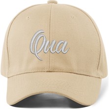 Quatex Qua Nakışlı Şapka – Krem %100 Pamuk Gabardin Unisex Model