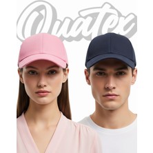 Quatex Basic Şapka 2'li Paket – Lacivert - Pembe %100 Pamuk Gabardin Unisex Model