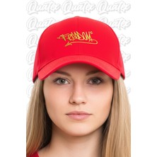 Quatex Freedom Nakışlı Şapka – Kırmızı %100 Pamuk Gabardin Unisex Model