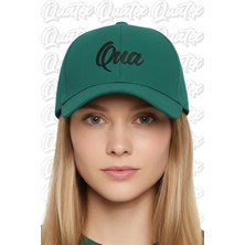 Quatex Qua Nakışlı Şapka – Yeşil %100 Pamuk Gabardin Unisex Model