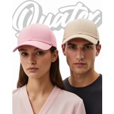 Quatex Basic Şapka 2'li Paket – Pembe - Krem %100 Pamuk Gabardin Unisex Model