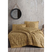 Pazarcan Ranforce Nevresim Takımı Çift Kişilik Merit V1 Hardal