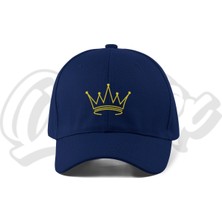 Quatex Taç Nakışlı Şapka – Lacivert %100 Pamuk Gabardin Unisex Model