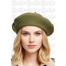 Quatex Keçe Kumaş Ressam Şapka Bere - Haki %100 Keçe Kumaş Unisex Model