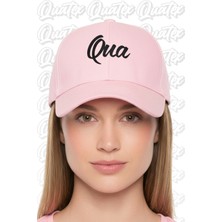 Quatex Qua Nakışlı Şapka – Pembe %100 Pamuk Gabardin Unisex Model